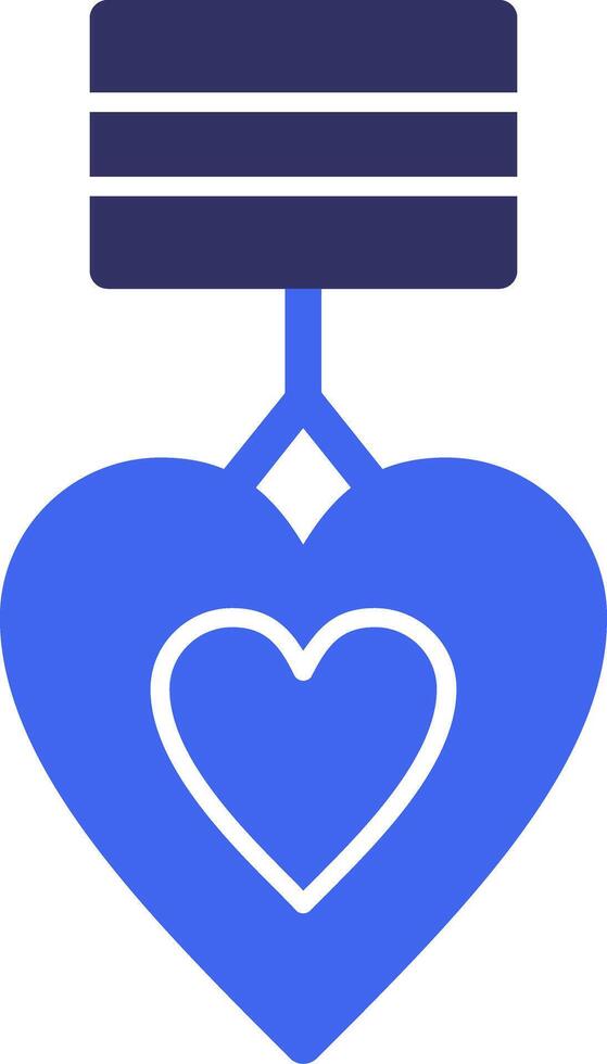 Purper hart solide twee kleur icoon vector