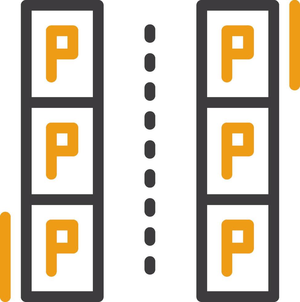 parallel parkeren lijn twee kleur icoon vector