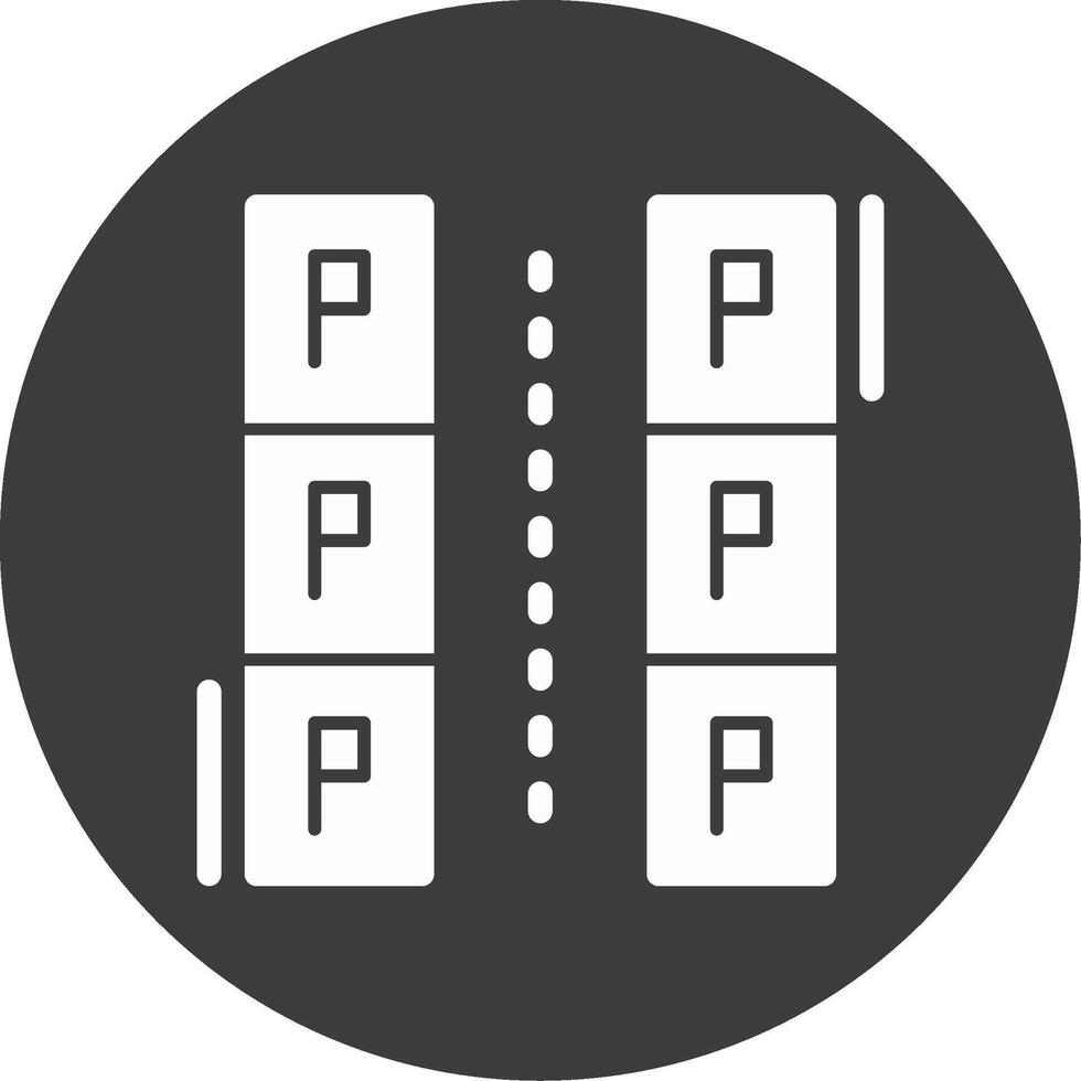 parallel parkeren glyph cirkel icoon vector