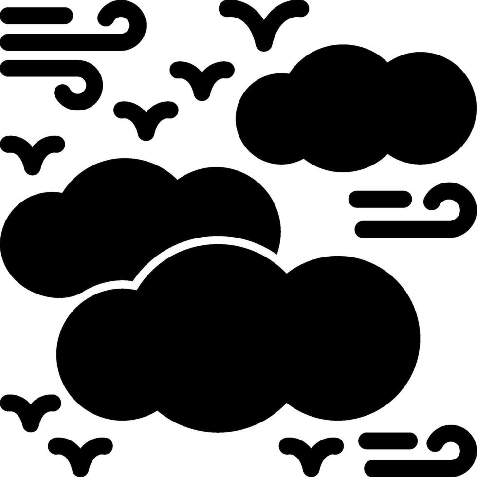 bewolkt glyph-pictogram vector