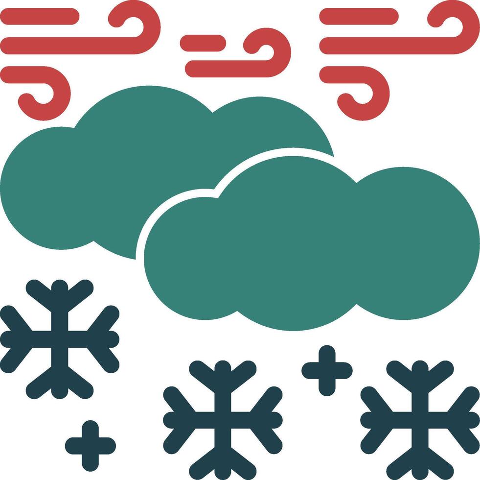 sneeuw glyph twee kleur icoon vector