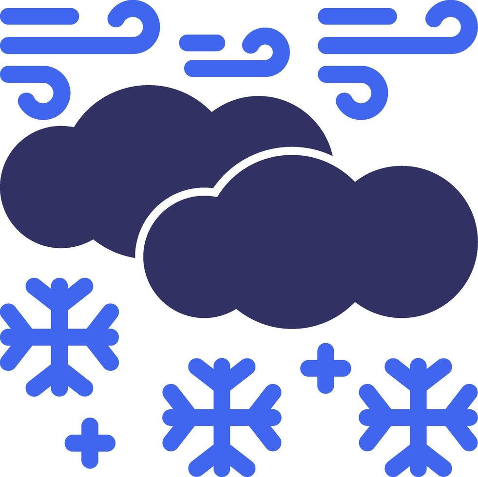 sneeuw solide twee kleur icoon vector
