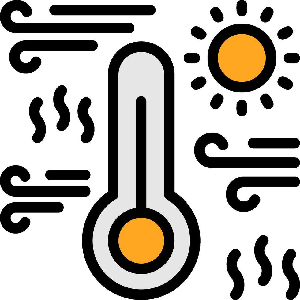 warm lijn gevulde icoon vector