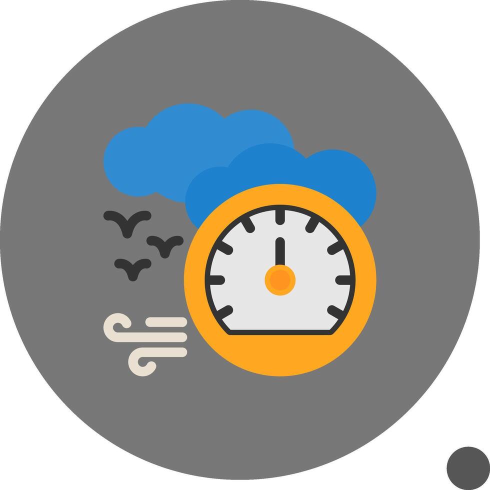 barometer vlak schaduw icoon vector