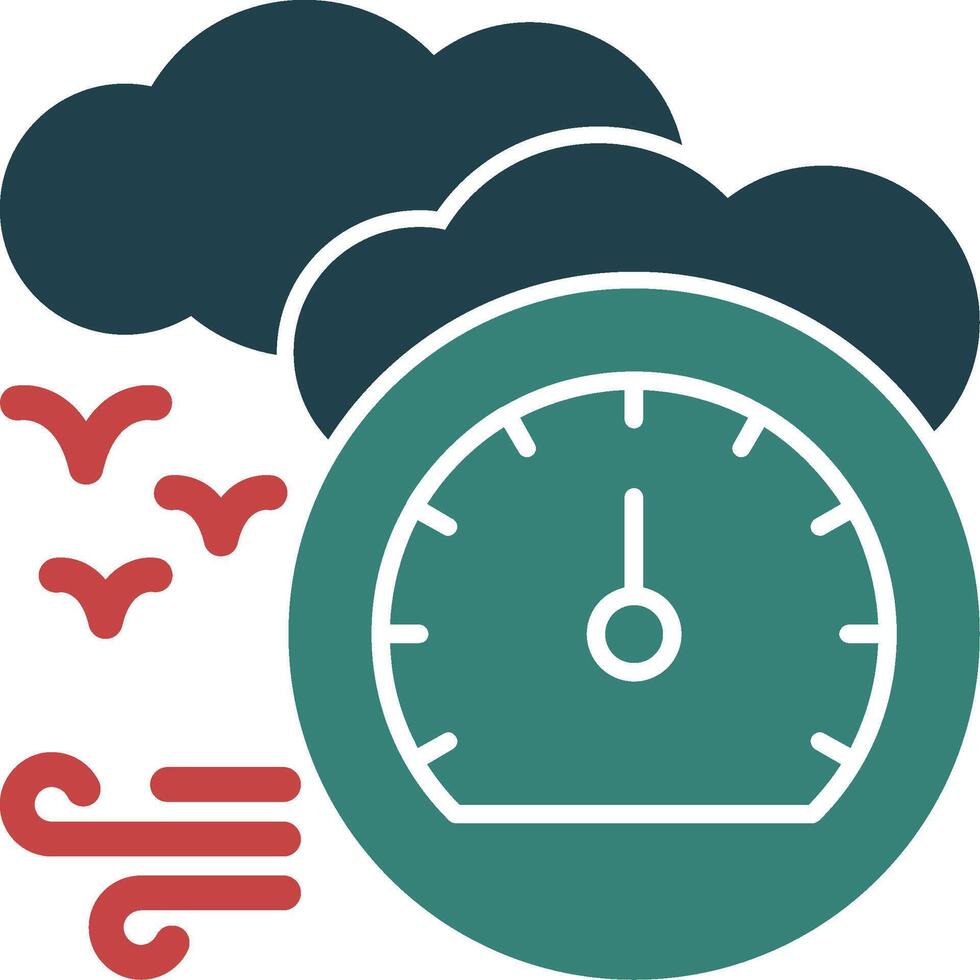 barometer glyph twee kleur icoon vector