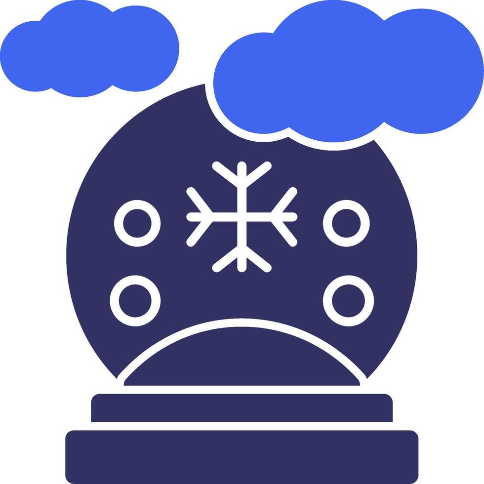 sneeuw wereldbol solide twee kleur icoon vector