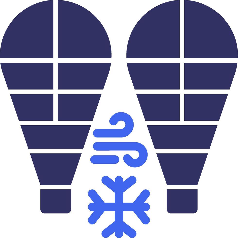 sneeuwschoenen solide twee kleur icoon vector