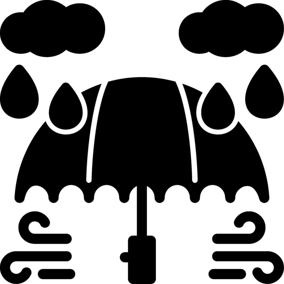 paraplu glyph icoon vector