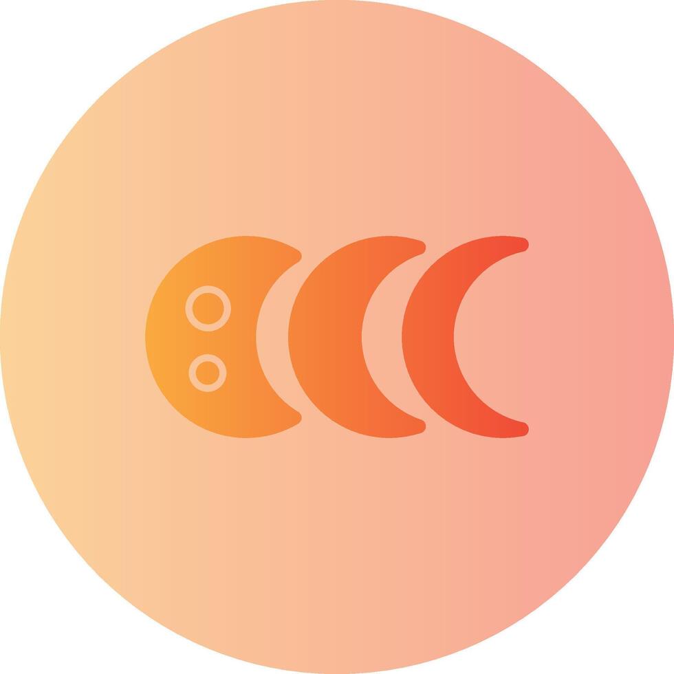 maan fasen helling cirkel icoon vector