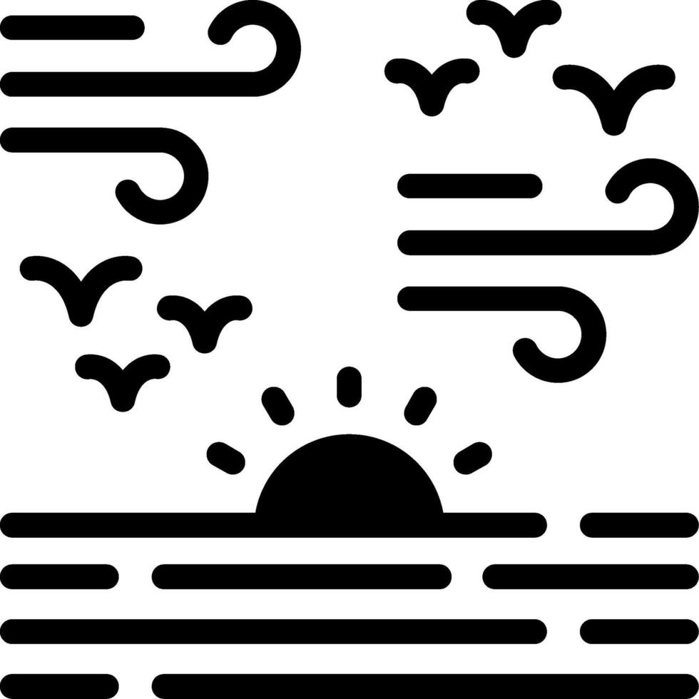 zonsondergang over- water glyph icoon vector