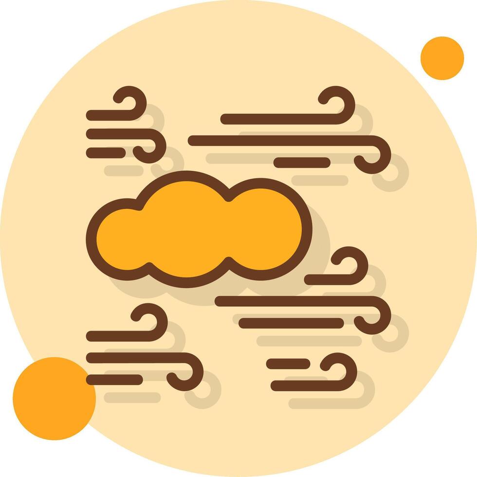 winderig dag gevulde schaduw cirkel icoon vector