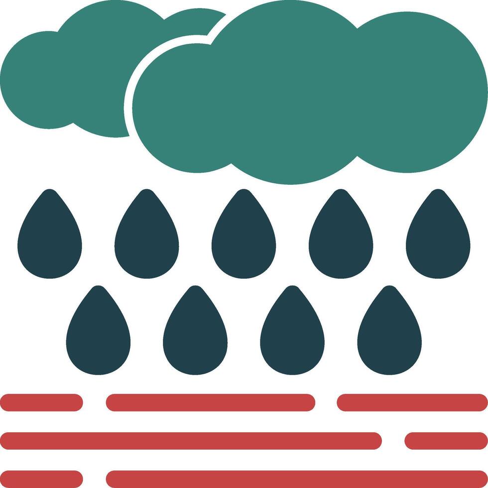 regenachtig dag glyph twee kleur icoon vector