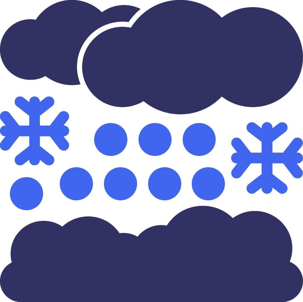 besneeuwd dag solide twee kleur icoon vector