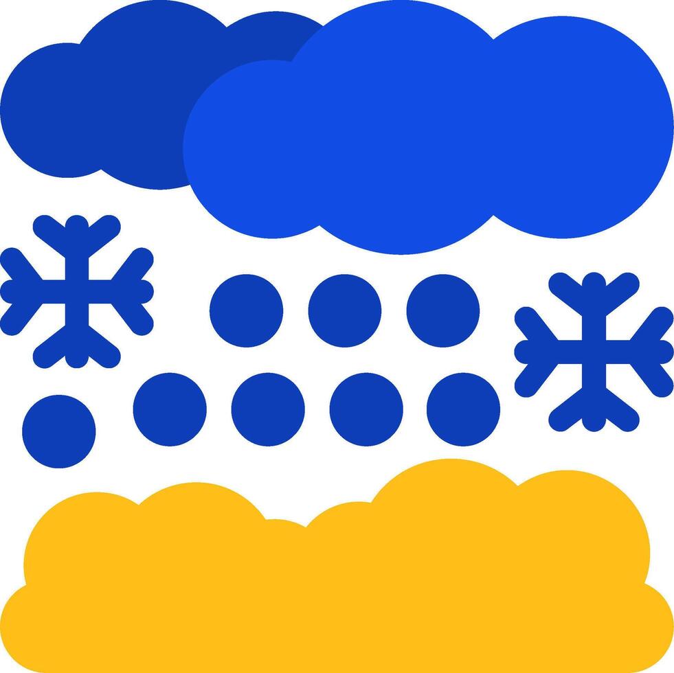 besneeuwd dag vlak twee kleur icoon vector