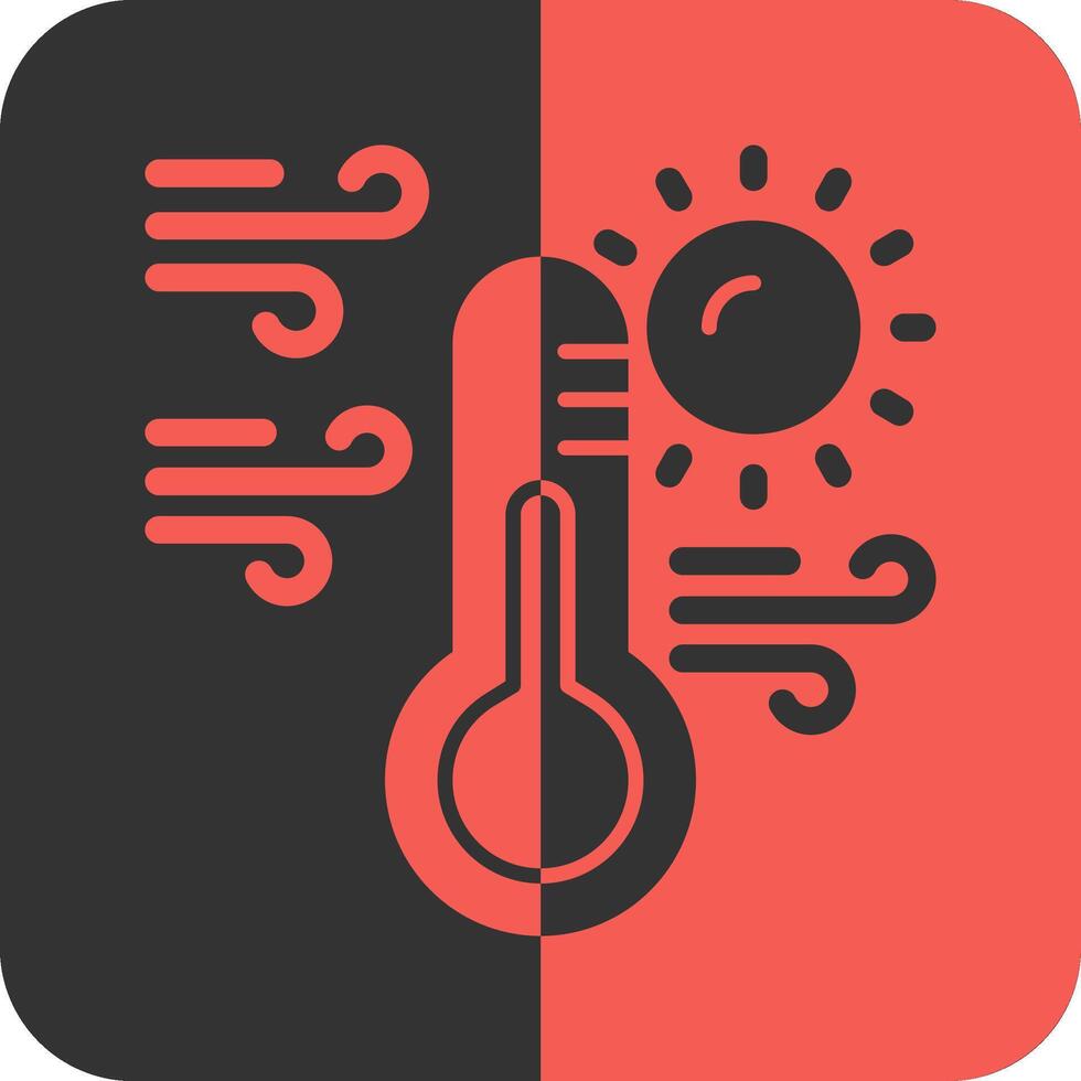 zon met thermometer rood omgekeerd icoon vector