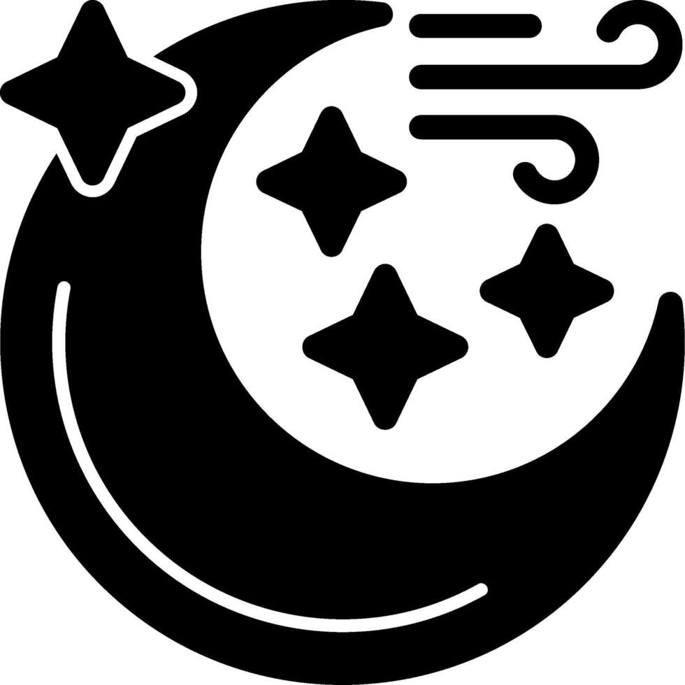 maan met sterren glyph icoon vector