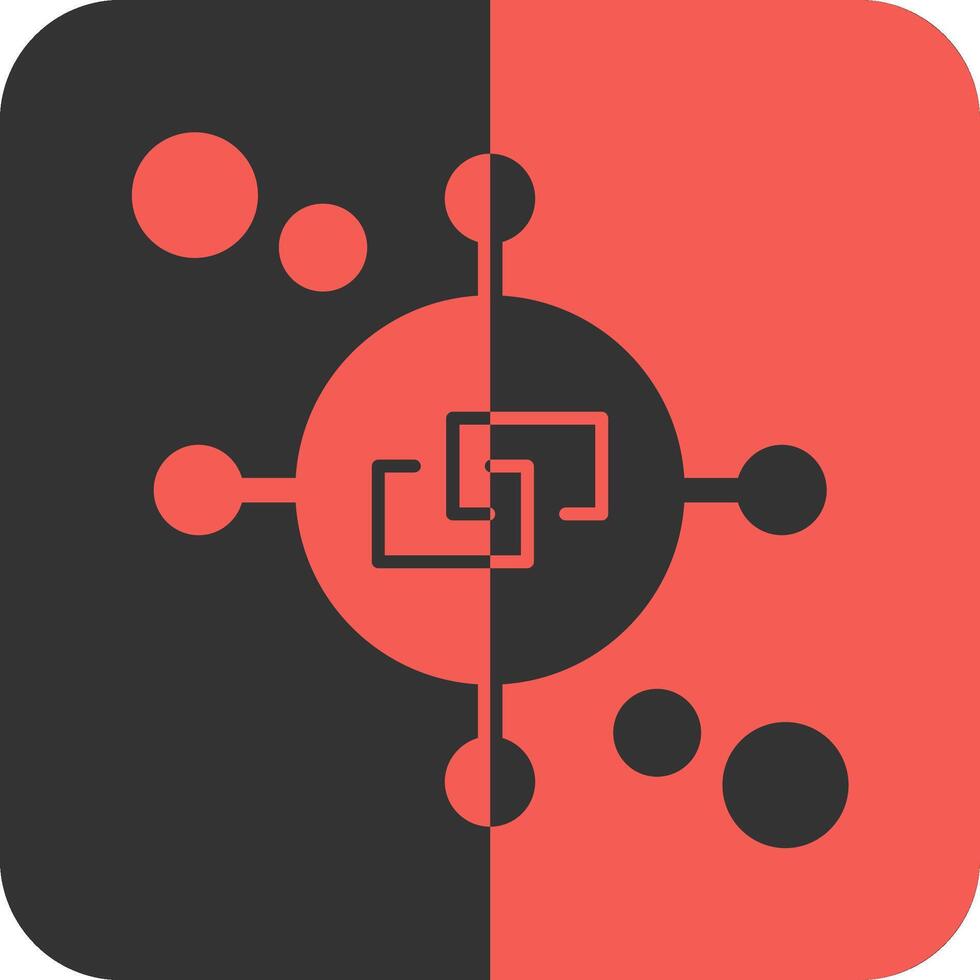 koppeling sharing rood omgekeerd icoon vector