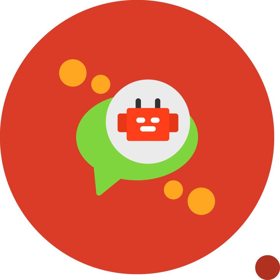 Chatbot vlak schaduw icoon vector