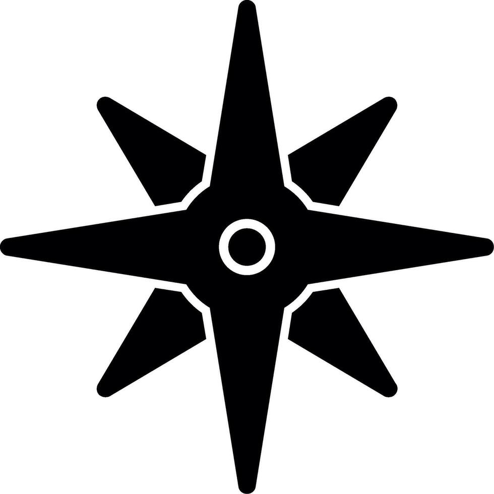 kompas roos glyph icoon vector