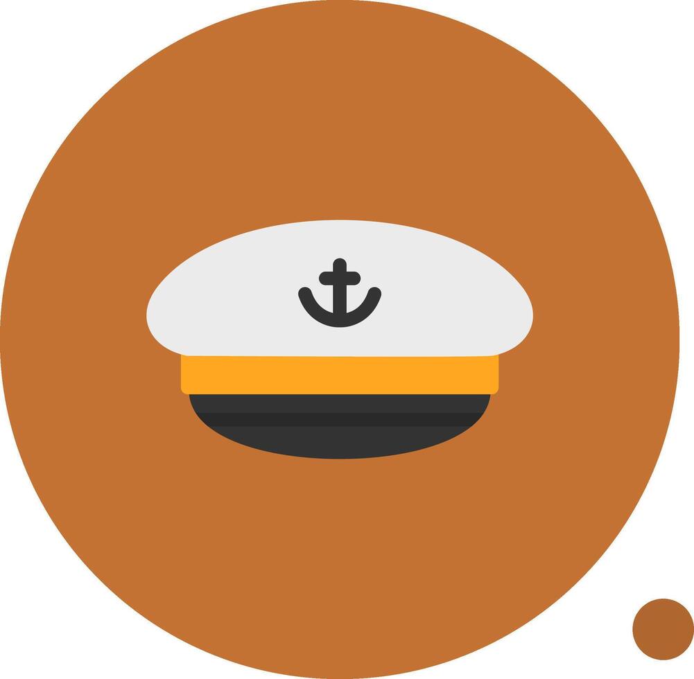 kapitein-s hoed vlak schaduw icoon vector