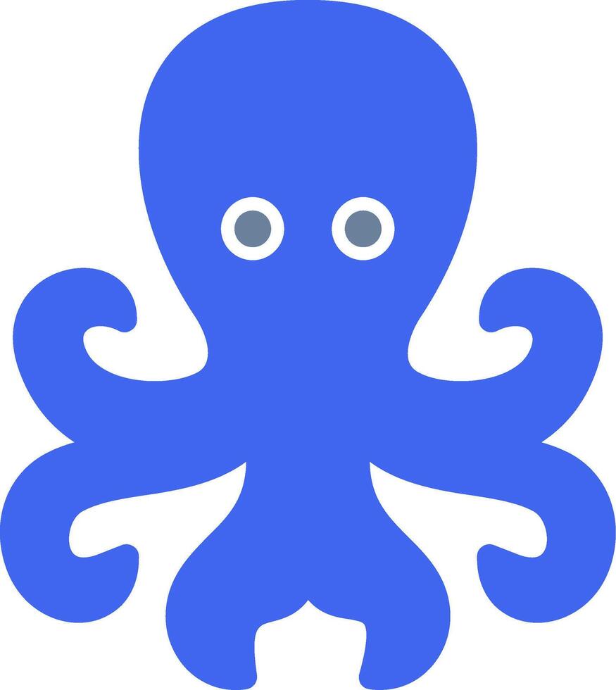 Octopus solide twee kleur icoon vector