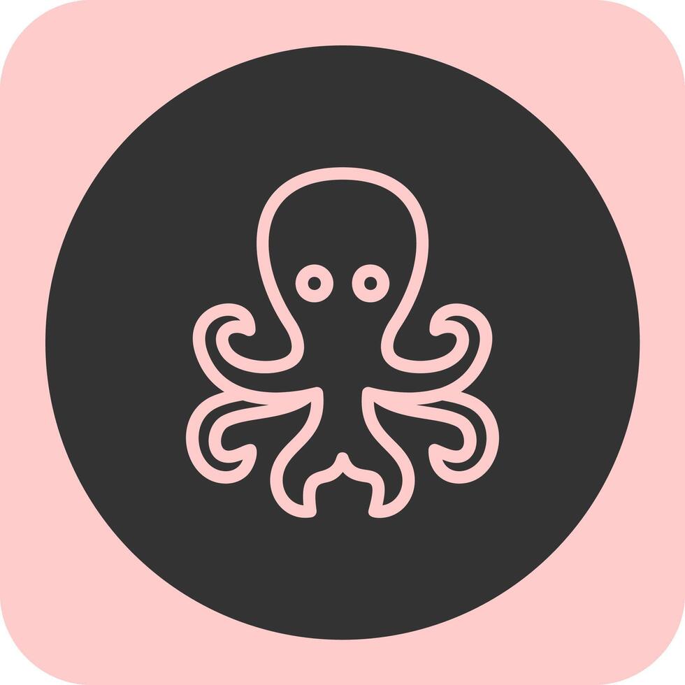 Octopus lineair ronde icoon vector