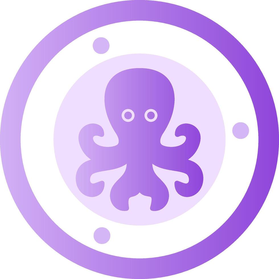 Octopus glyph helling icoon vector
