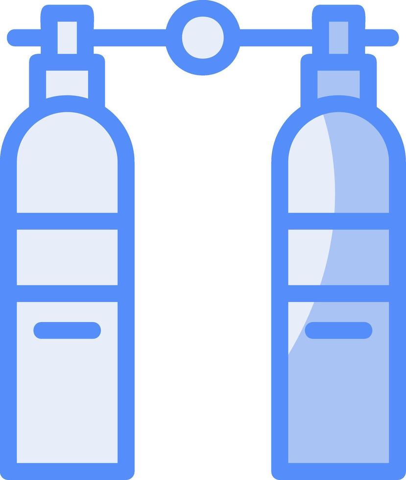 scuba tank lijn gevulde blauw icoon vector