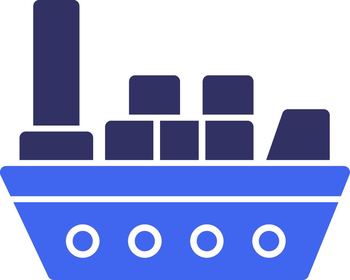 lading schip solide twee kleur icoon vector