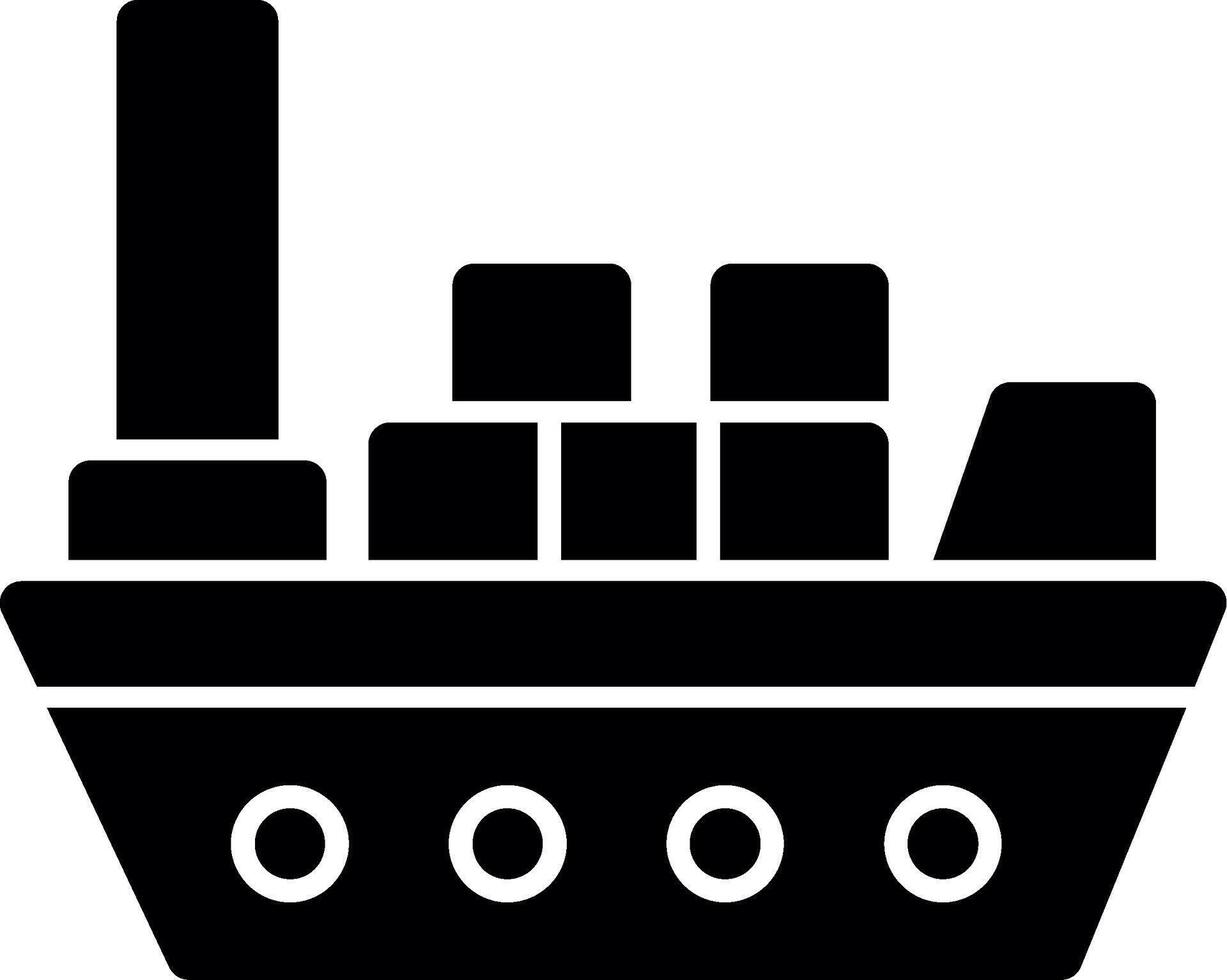 lading schip glyph icoon vector