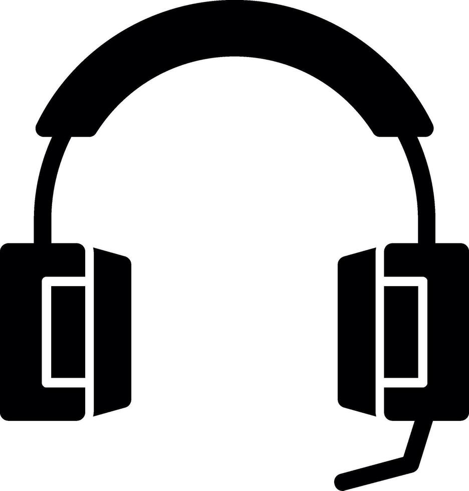 headset glyph-pictogram vector