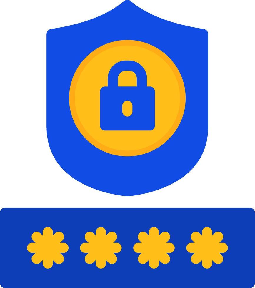 wachtwoord bescherming vlak twee kleur icoon vector