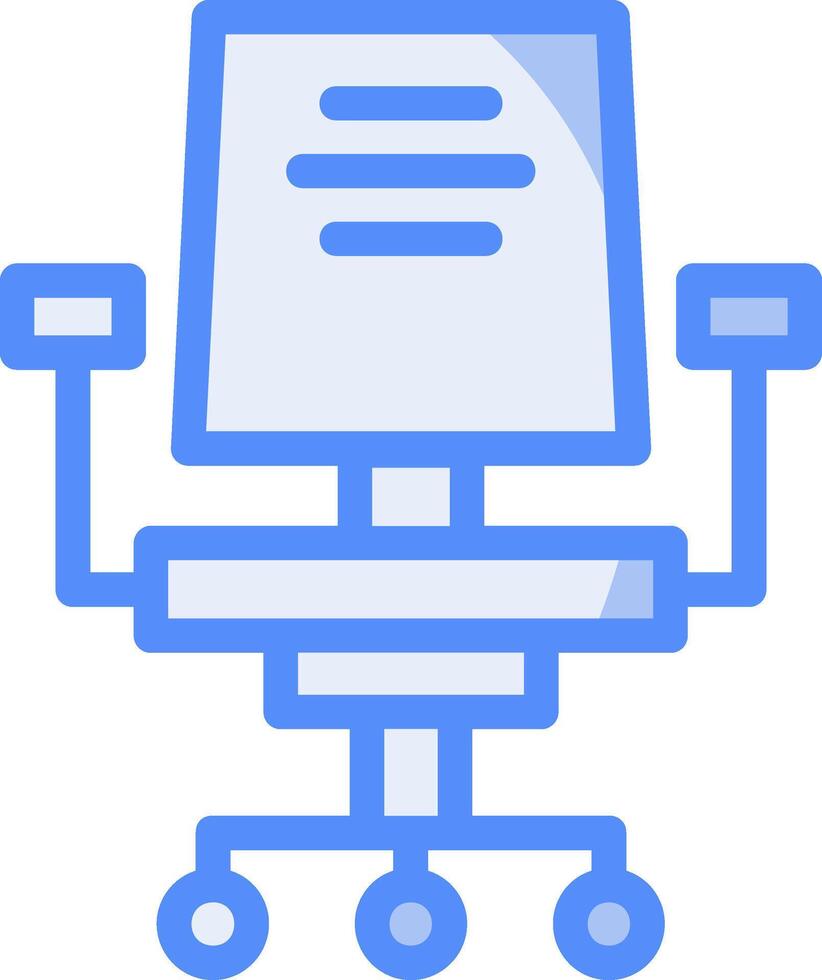 kantoor stoel lijn gevulde blauw icoon vector