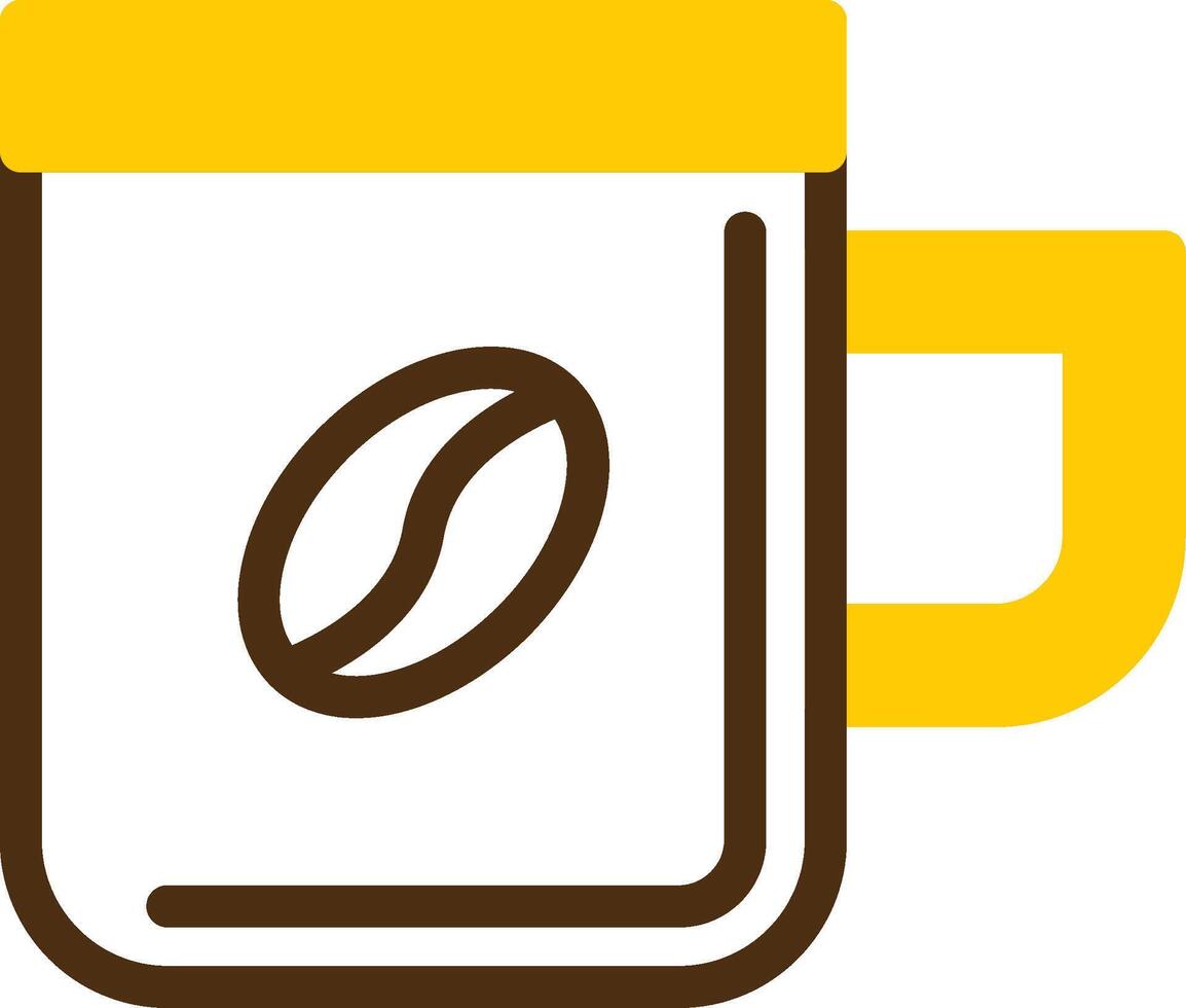 koffie kop geel lieanr cirkel icoon vector