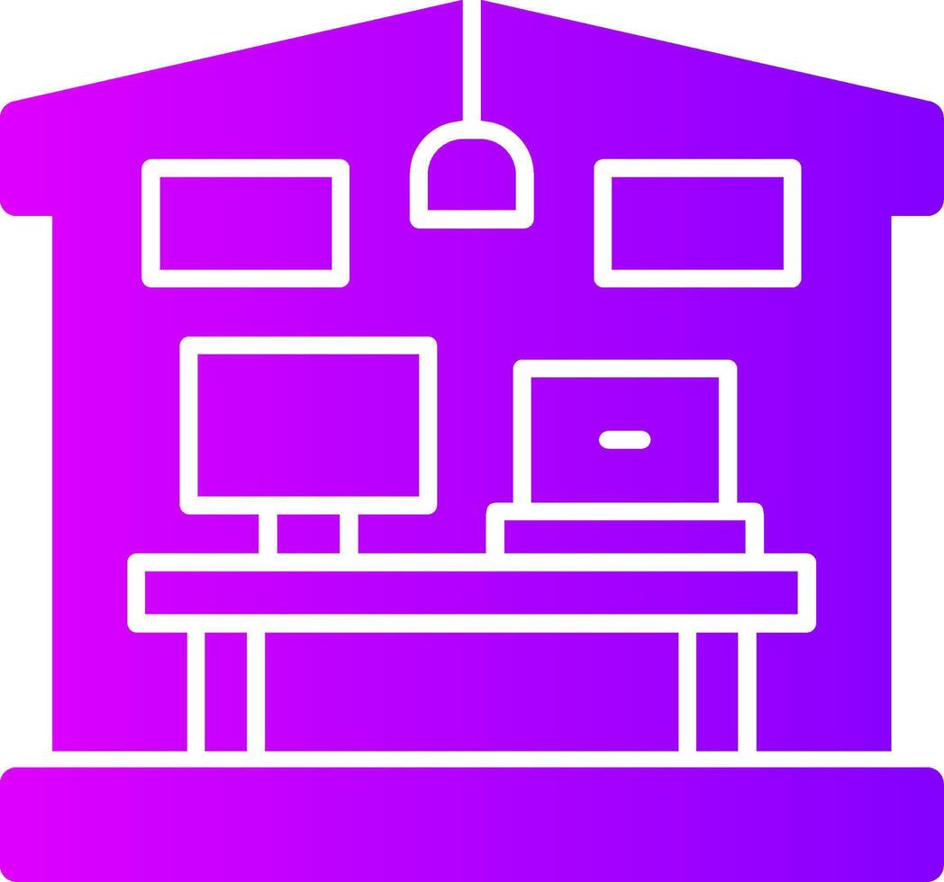 huis kantoor opstelling solide multi helling icoon vector