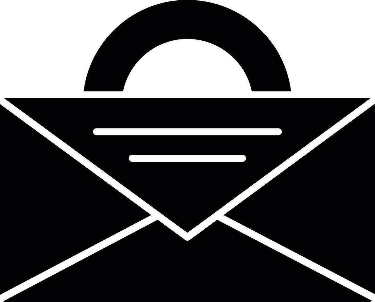 werk e-mail glyph icoon vector