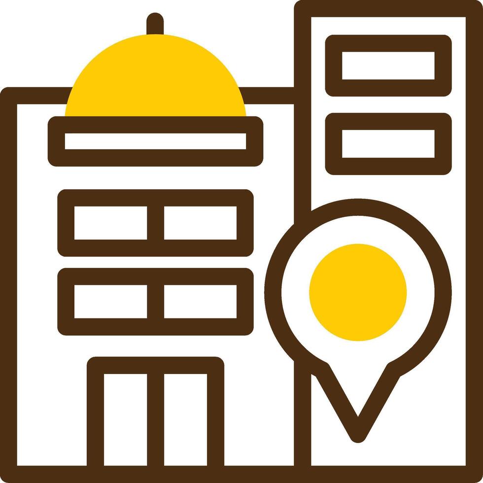 restaurant geel lieanr cirkel icoon vector