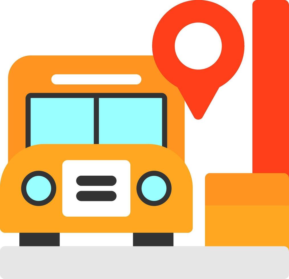 bushalte plat pictogram vector