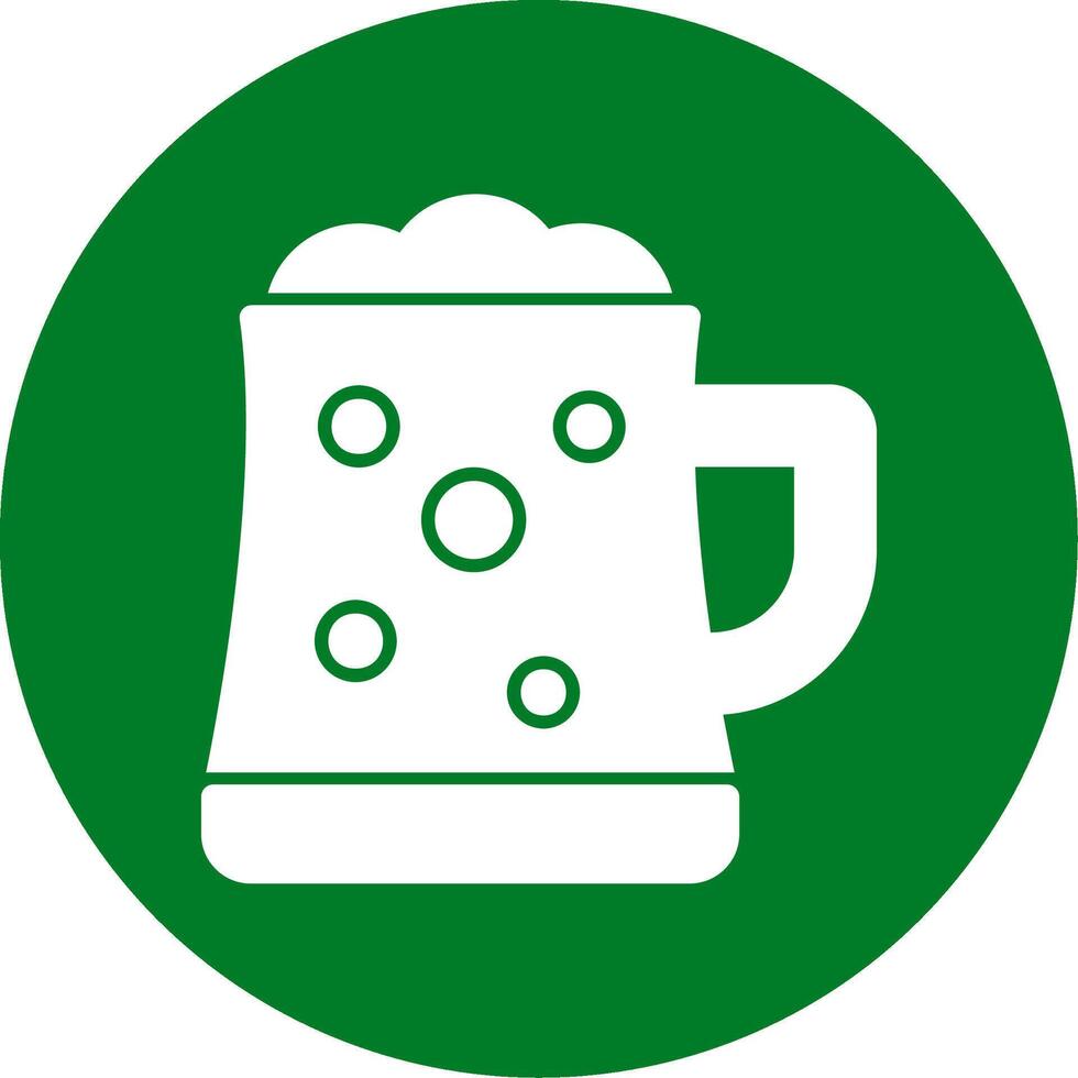 bier mok glyph cirkel icoon vector