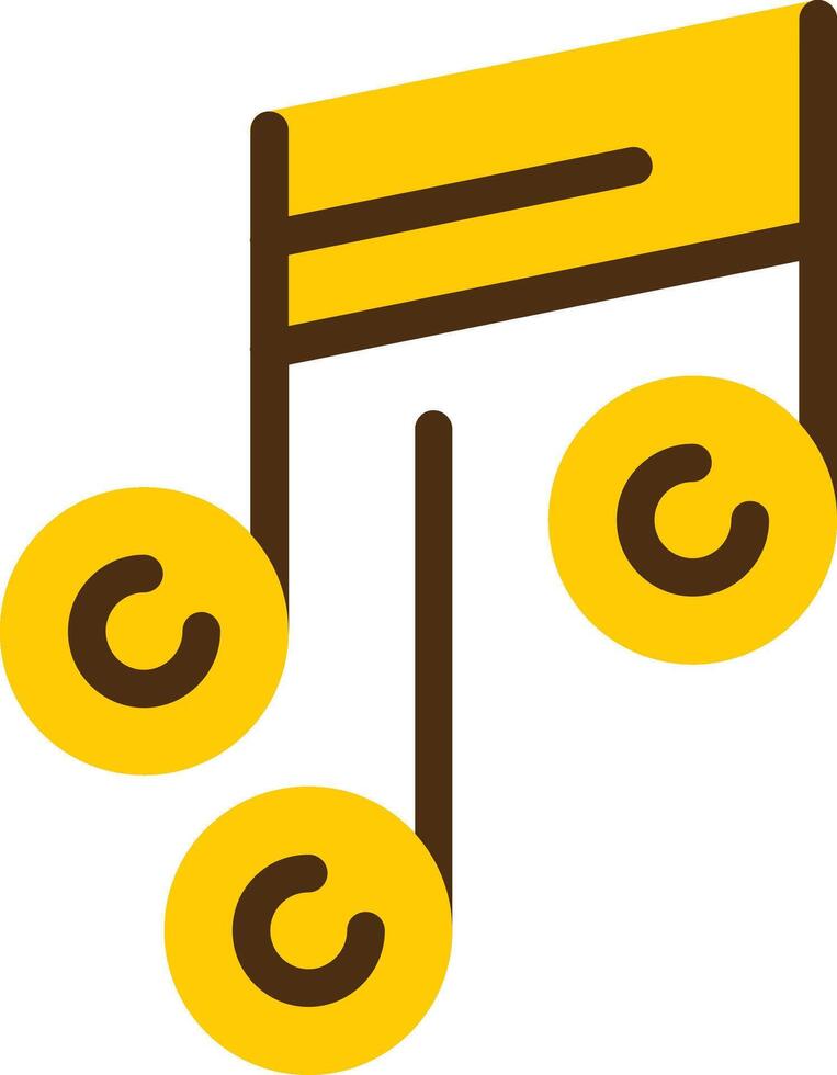 muziek- Notitie geel lieanr cirkel icoon vector