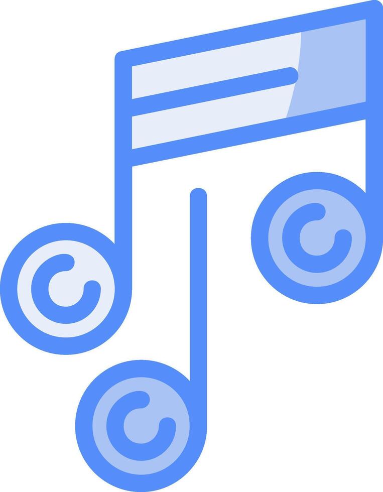muziek- Notitie lijn gevulde blauw icoon vector