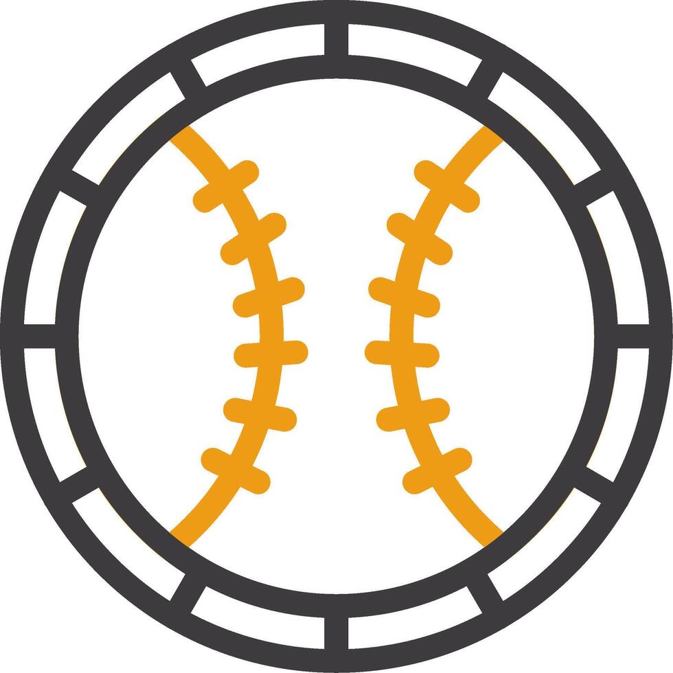 honkbal lijn twee kleuren icoon vector