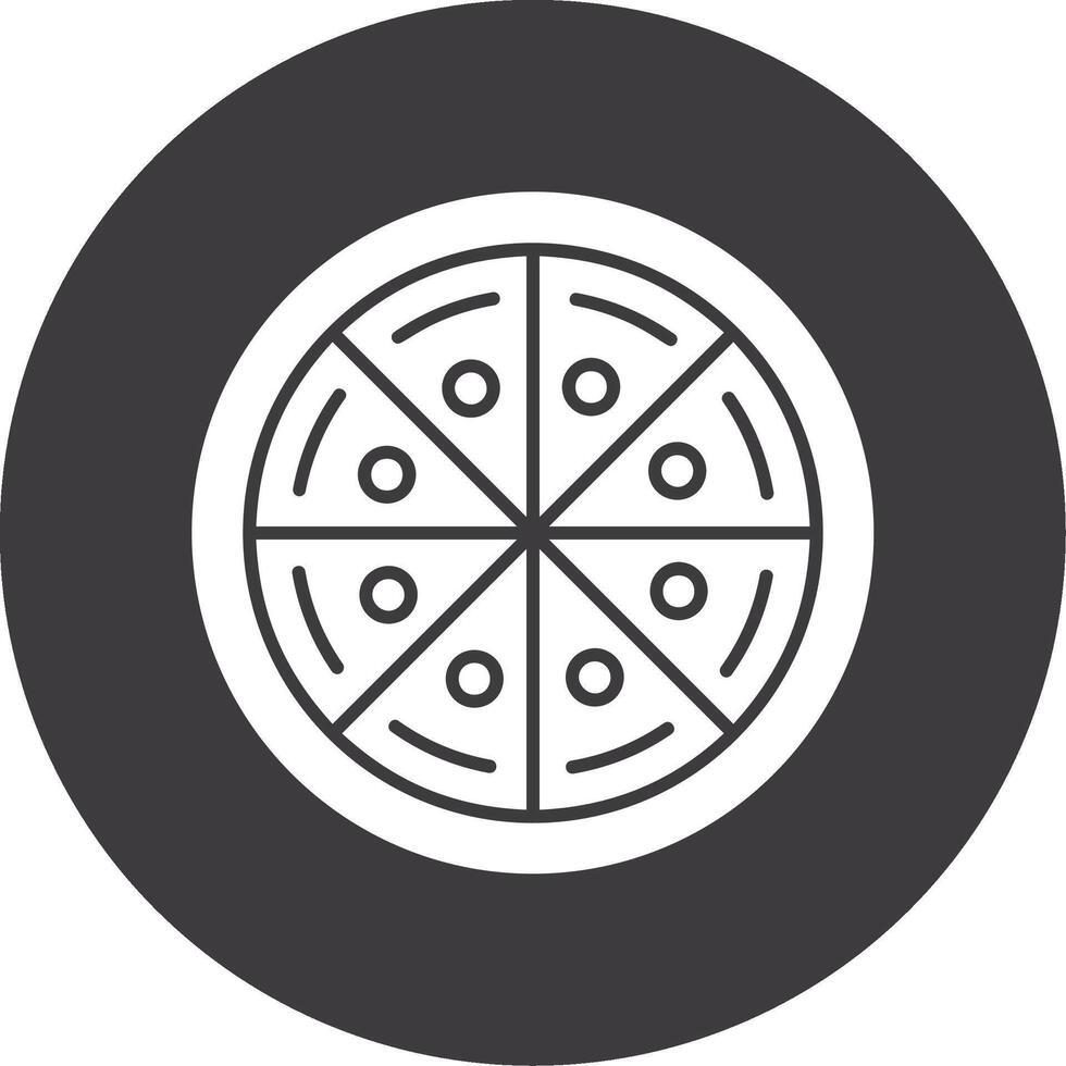 pizza glyph cirkel icoon vector