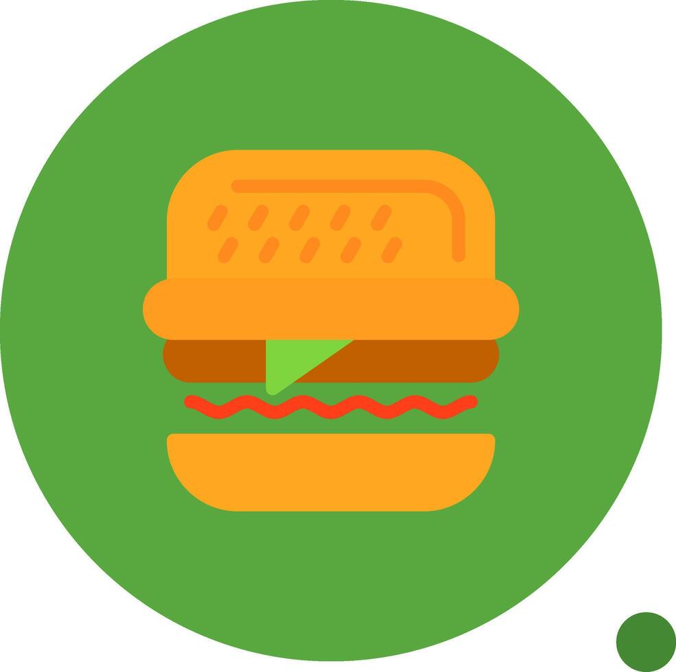 hamburger vlak schaduw icoon vector