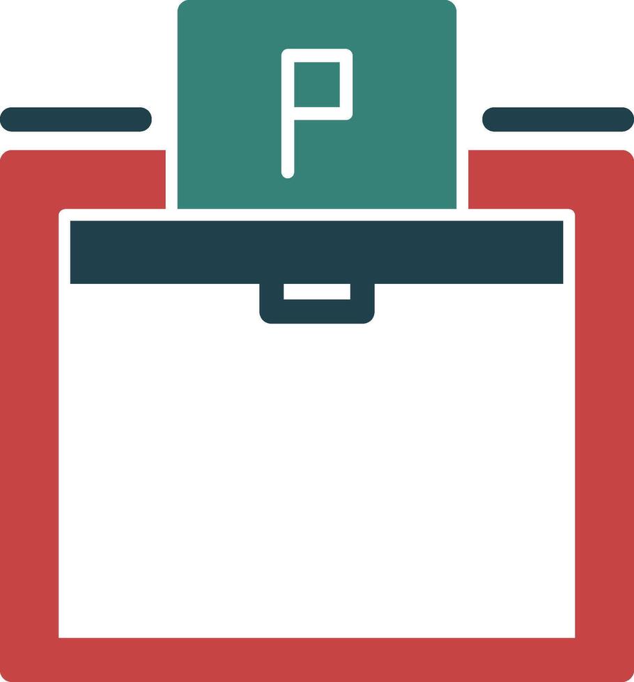 parkeren garage glyph twee kleur icoon vector