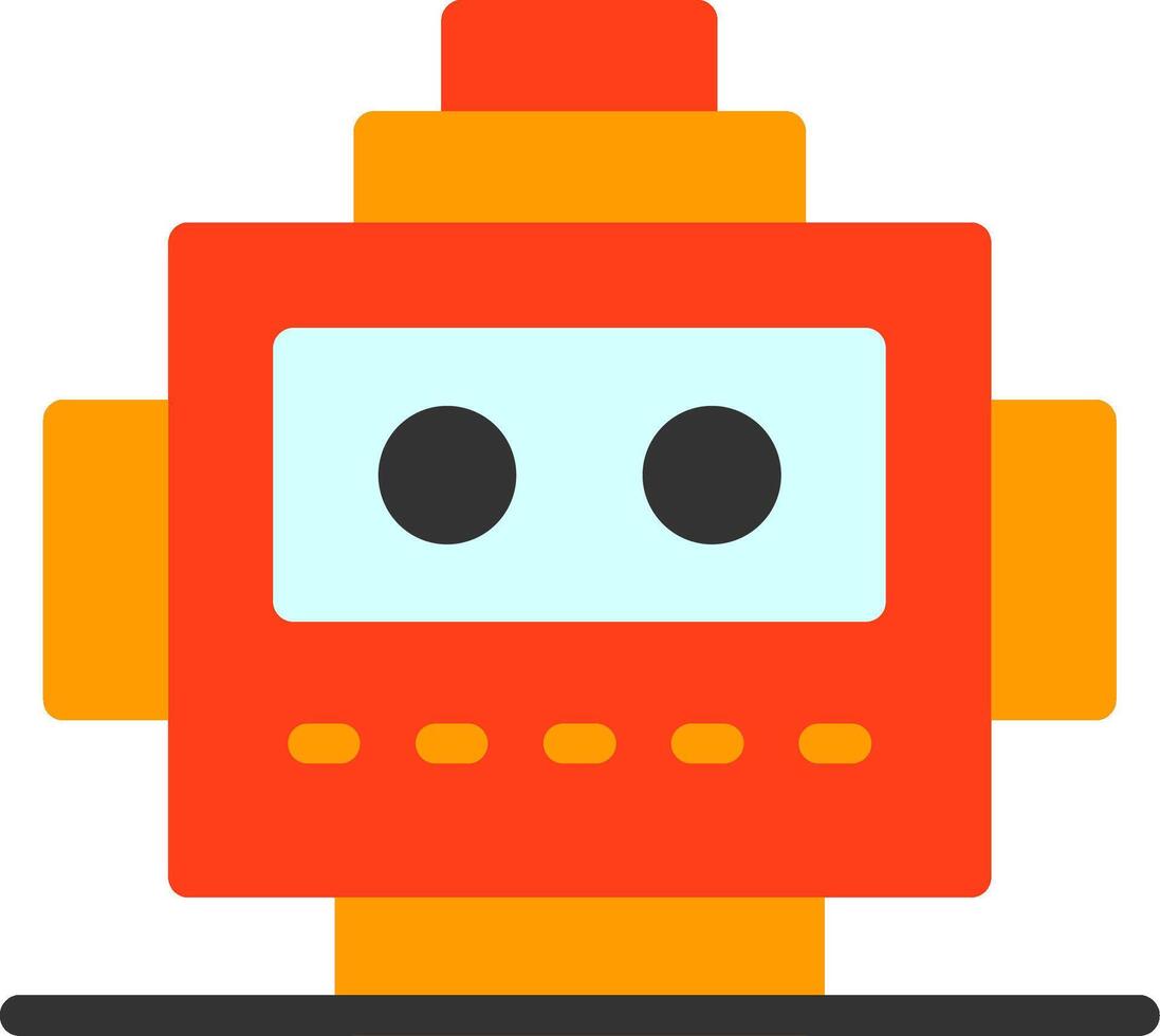 robot hoofd vlak icoon vector