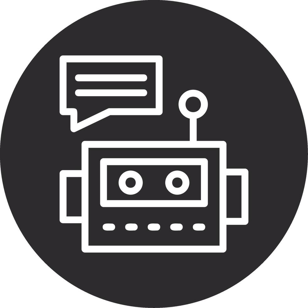 Chatbot omgekeerd icoon vector