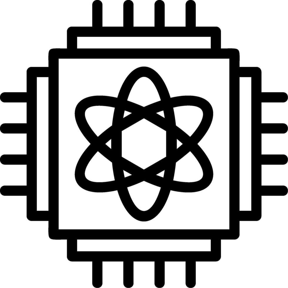 kwantumcomputer lijn icoon vector