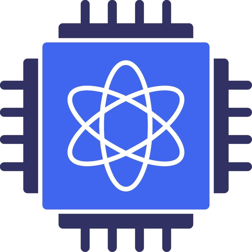 quantum berekenen solide twee kleur icoon vector