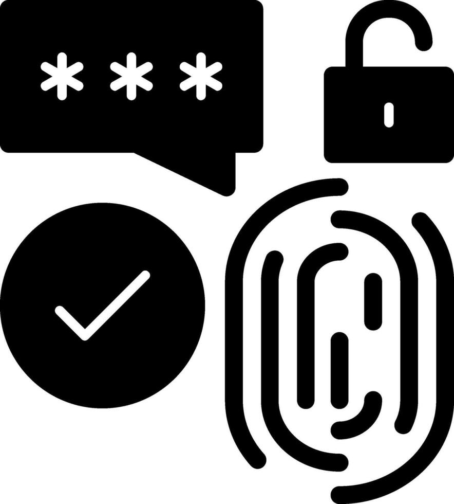 biometrisch veiligheid glyph icoon vector